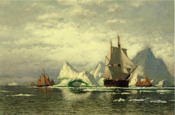 William Bradford Painting - Ballenero ártico de regreso a casa entre icebergs William Bradford